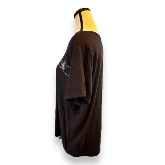 Women’s torrid 1 Black Embroider Butterflies Everyday Signature Jersey Crew Neck - Picture 5 of 10